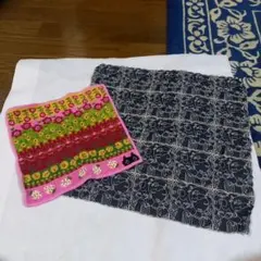 マタノアツコ　花柄とストロベリー刺繍のハンカチ