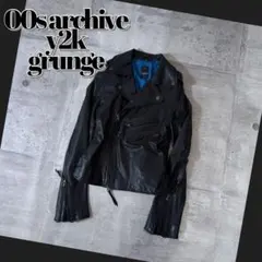 00s archive leather riders jacket y2k 短丈