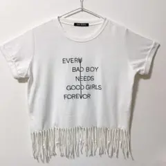 SPRAY PREMIUM ロゴTシャツ フリンジ ホワイトのサムネイル