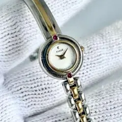 【新品電池】SEIKO ティセ 2Pストーン コンビ バングルウォッチ ゴールド