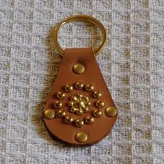 スタッズ レザー キーホルダー キーリング ハンドメイド