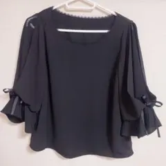 ⭐︎専用ページ evelyn シフォンブラウス ブラック トップス 七分袖
