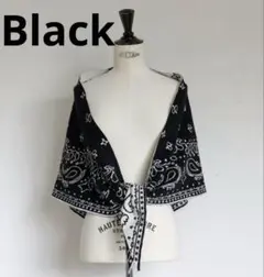 gypsohila Paisley Knit Stole Black