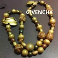 GIVENCHY ビーズネックレス ゴールド ブラウン