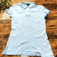 ラルフローレン ゴルフ ポロシャツ XS ライトブルー 水色 蛍光ロゴ ポロ