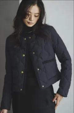 【新品未使用】即日発送可！アニュアンスTAION キルティングジャケットネイビー