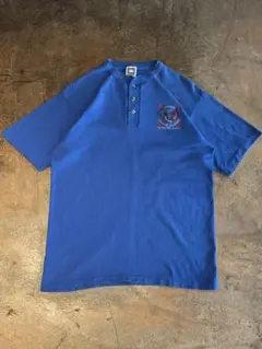 90s cotton deluxe 企業系 ヘンリーネック シングル アメリカ製