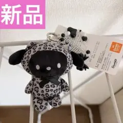 ポチャッコ　黒　ブラック　アートシリーズ　３連 マスコットチャーム　ヒョウ柄