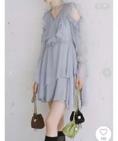 SNIDEL Sustainableプリントフリルミニワンピース