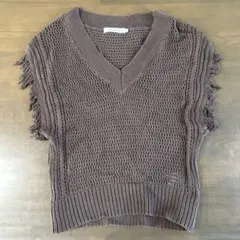 AMERICAN HOLIC ニットベスト ブラウン Mサイズ