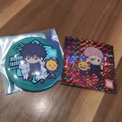 呪術廻戦×コジマ　缶バッジ　伏黒恵　おまけシール