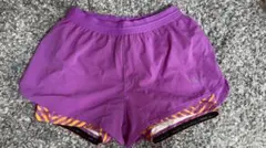 Puma 紫 ショートパンツ ストライプ柄 XS レディース