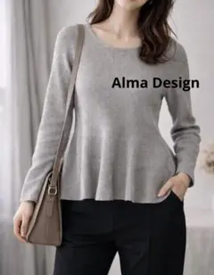 Alma Design アルマデザイン 上品ラメ入り 大人フェミニントップス