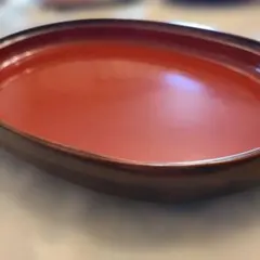 四国漆器 赤い楕円形の漆器