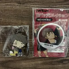 ハイキュー 宮治 ラバーストラップ 缶バッジ
