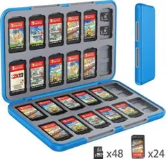 Nintendo Switch ゲームカードケース 青 ブルー 24枚収納