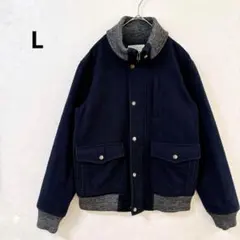 ブルゾン アウター メンズ ネイビー タートルネック L カジュアル ジャンパー