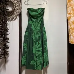 ハワイ　CC Fashions フラ　ドレス　グリーンのサムネイル