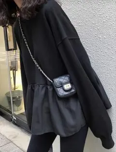 ペプラムトップス 長袖