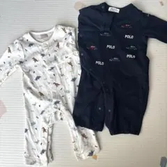 petit main 恐竜柄ロンパース 70 POLO2wayオール50-70