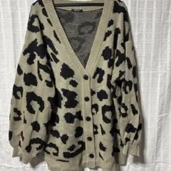 shoko 翔子コラボ　ヒョウ柄ニットカーディガン