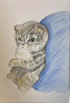 猫の手描きポストカード　猫の絵　ハンドメイド　猫　原画　只今いじけ中。
