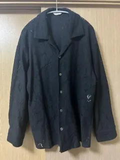 CLANE CURTAIN LACE SLIT SHIRT ブラックのサムネイル