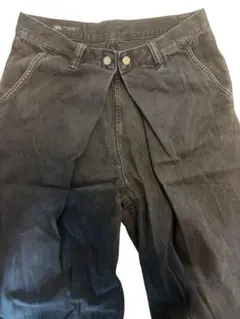 ZARA ザラ アシンメトリー ウエスト ワイド デニム パンツ ブラック XL