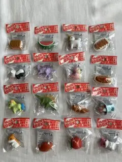 新品　未使用　IWAKO 消しゴム 動物と食べ物 16個セット