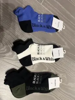 Black&White 靴下　ゴルフ　3色セット　最終ですのサムネイル