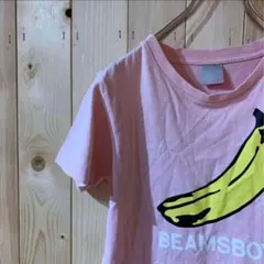 AE1811 BEAMS プリントＴシャツ ベビーピンク レディース ポス