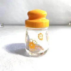 昭和レトロ 岐阜プラスチック リス印 調味料入れ 花柄 オレンジ 未使用 当時物