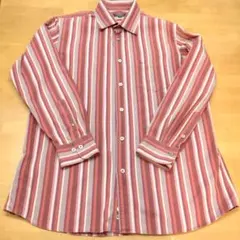 BURBERRY バーバリー ストライプ 長袖シャツ LL ホース刺繍