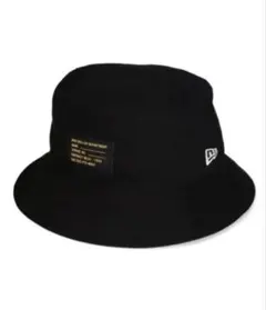 【美品】NEW ERA 別注　バケットハット　ブラックパッチ　ブラック