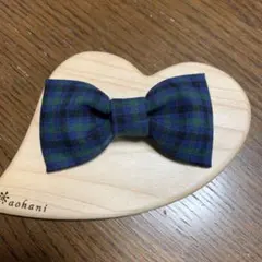 ファミリアチェック　ぷっくりリボン　キッズ蝶ネクタイ　ヘアゴム　ヘアクリップ