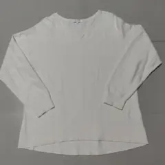 GLOBAL WORK 綿100% Vネックニット ホワイト Mサイズ