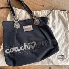 COACH ✨ブラック トートバッグ poppy 保存袋付き