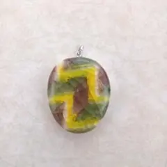 ガラス ペンダントトップ 七宝焼風 昭和レトロ