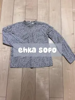 【ehka sopo】花柄フリルネックシャツ