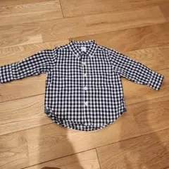 babyGAP チェックシャツ 紺×白　サイズ80