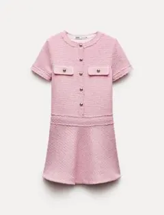 新品 ZARA ZW COLLECTION ショート テクスチャーワンピース