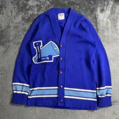 70s CHEER READER アクリル ニット レタード カーディガン