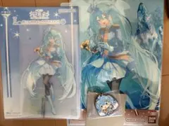 一番くじ　雪ミク2020 S賞　クリアポスター　3セット　R賞 ラバーチャーム