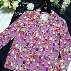 シャネル　スキッパーブラウス❤️総柄ロゴいっぱい❤️激レア❤️可愛いのサムネイル