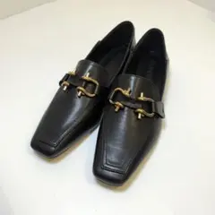 (新品)NEUNA 2WAYレザービットローファー 24cm 黒のサムネイル