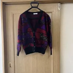 幾何学模様 長袖カーディガン