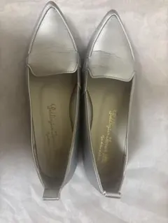 シルバーパンプス　ローファー　23cm