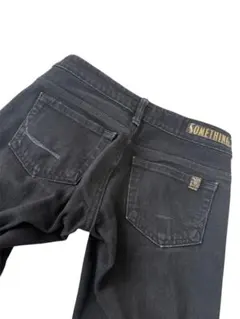 【SOMETHING】 スキニーブラックデニム サイズ27 ブラック