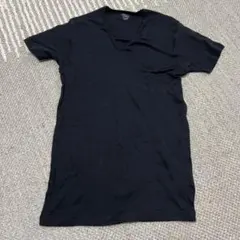 プレミアムコットン 黒 Vネック Tシャツ XL