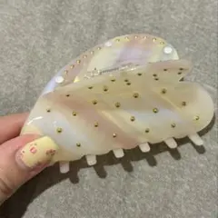 アッカacca クリップ ヘアクリップ パールゴールドホワイト ライン